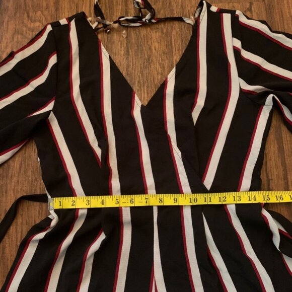 Trixxi Black/Red Striped Romper Size M - Picture 7 of 8